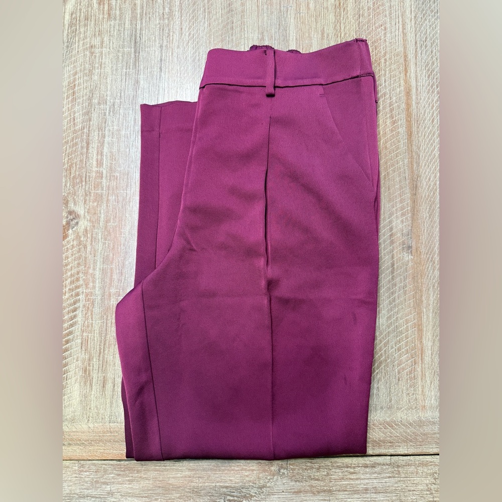 LOFT Pull On Satin Pleated Trousers, M